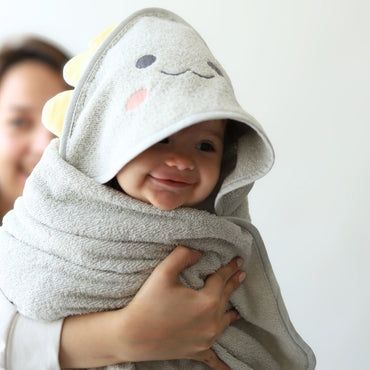 Kese Hediyeli Kapüşonlu Bebek Havlusu Dino