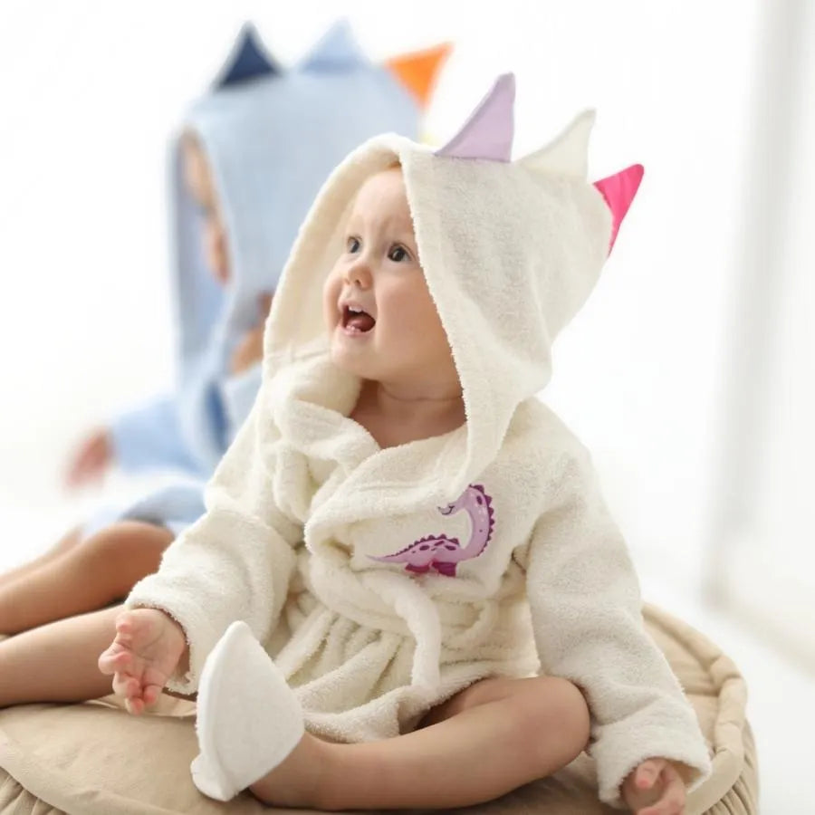 2'li Dokuma Dino Mini Bornoz Set
