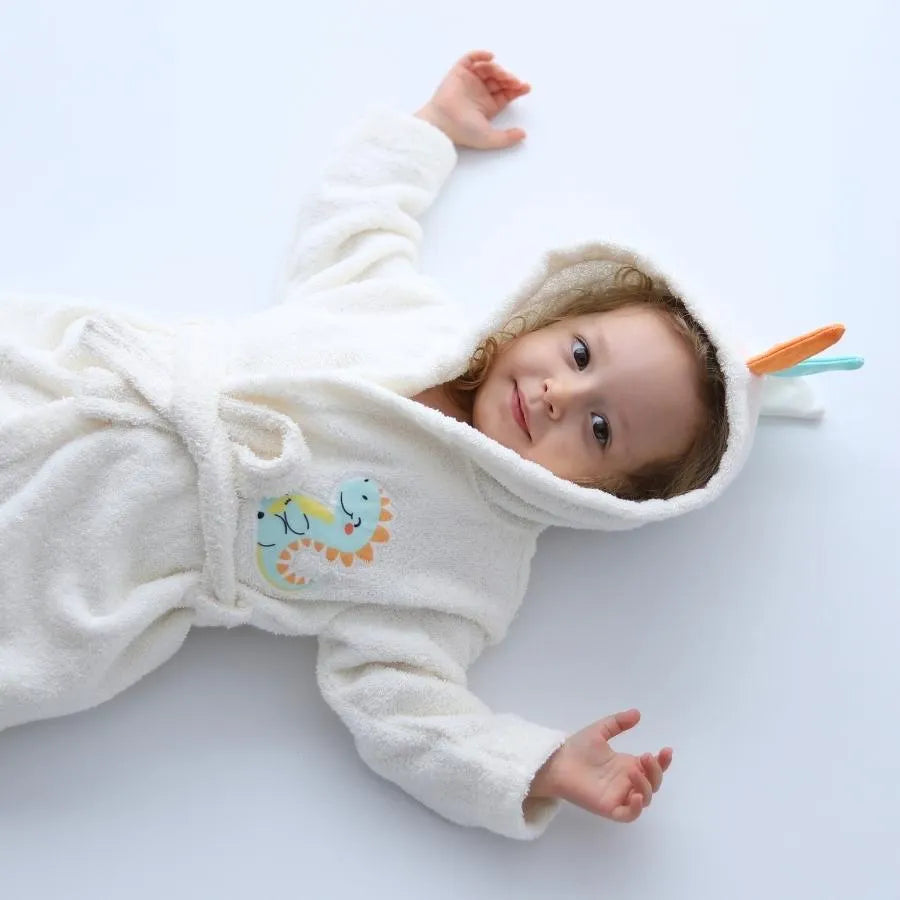 2'li Dokuma Dino Mini Bornoz Set
