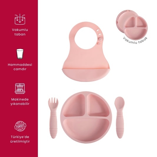 Silikon 4 Parça Bebek Beslenme Seti